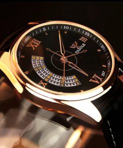 Yazole Men S Fashion Sport Stainless Steel Case Leather Band Quartz Analog Wrist Watch Mens Watches