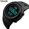 Yikaze Men S Digital Electronic Watch Sports Glow 50mm Large Dial Student Outdoor Adventure Trend Multifunctional