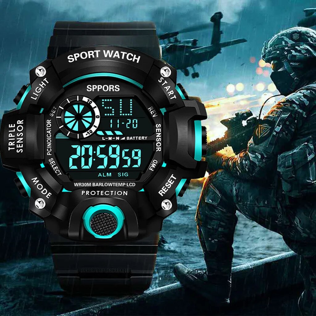 YIKAZE-Men-s-Watch-Fashion-Sports-Electronic-Wristwatch-Big-dial-Multifunctional-Waterproof-Luminous-Alarm-Male-s