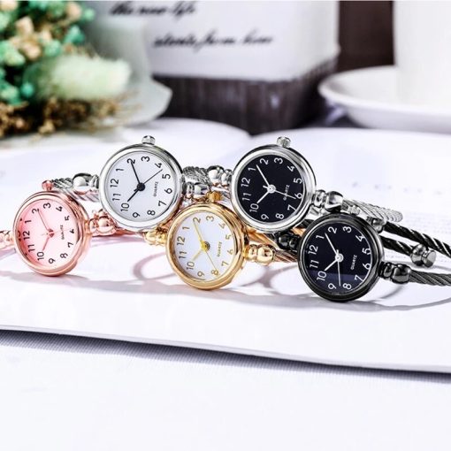 Yikaze Women Bracelet Watch Small Gold Bangle Women Watches Stainless Steel Retro Ladies Quartz Wristwatch Clock 2