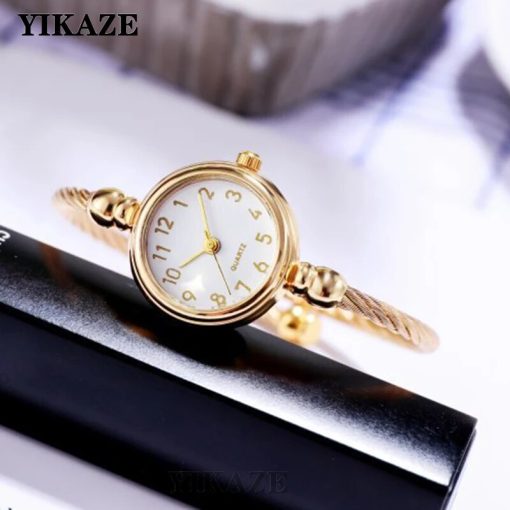 Yikaze Women Bracelet Watch Small Gold Bangle Women Watches Stainless Steel Retro Ladies Quartz Wristwatch Clock 3