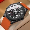 Curren Men Watches With Silicone Strap New Fashion Creative Quartz Casual Hollow Date Wristwatches For Male
