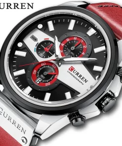 Curren New Man Watches Luxury Brand Clock Casual Leather Phase Men Watch Sport Waterproof Quartz Chronograph 1