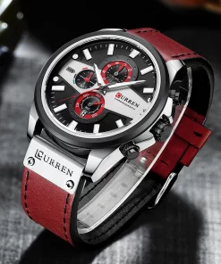 Curren New Man Watches Luxury Brand Clock Casual Leather Phase Men Watch Sport Waterproof Quartz Chronograph