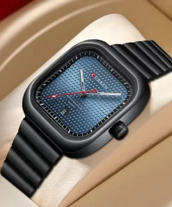 Curren Luxury Men Watch Japan Quartz Watch For Men Square Dial Stainless Steel Waterproof Male Wristwatch 1