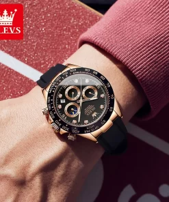 Olevs New Luxury Men S Watches Quartz Watch Silicone Sport Date Chronograph Waterproof Luminous Multifunction Men 1