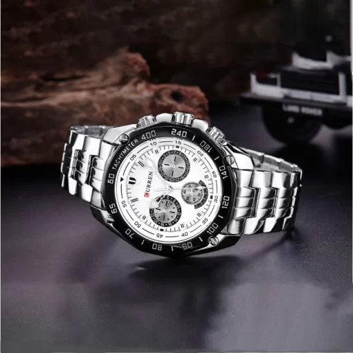 Watch For Men Curren Luxury Brand Quartz Full Stainless Steel Strap Wristwatch Casual Military Sport Waterproof 2